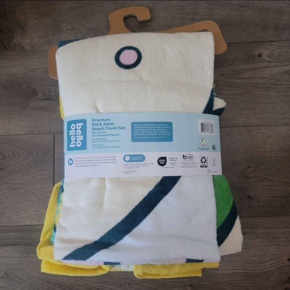 Hello Bello kid & adult matching velour beach towel set NWT - Picture 4 of 6